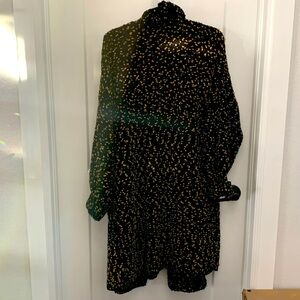 Women’s SideEffects Med Lite Coat. The golden dots on black is eye catching.